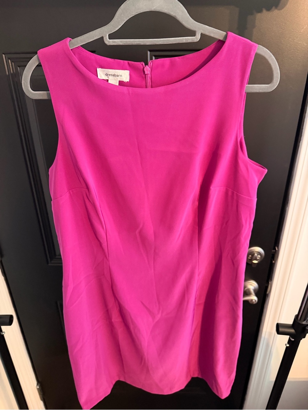Dressbarn Classic Sleeveless Shift Dress - Fuchsia - Picture 2 of 4